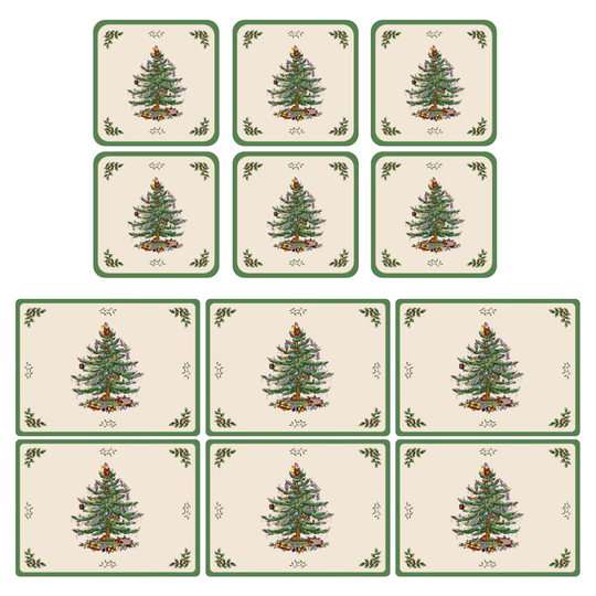 Pimpernel Spode Christmas Tree Placemats and Coasters Set of 6