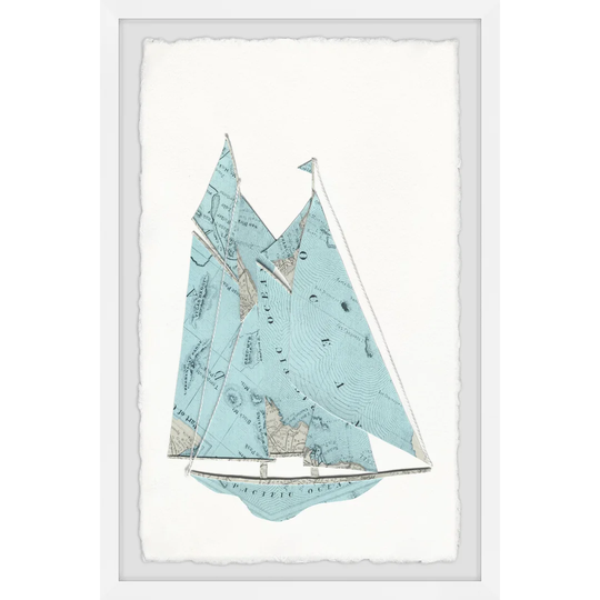 Pacific Ocean Boat - Picture Frame Graphic Art Print on Paper