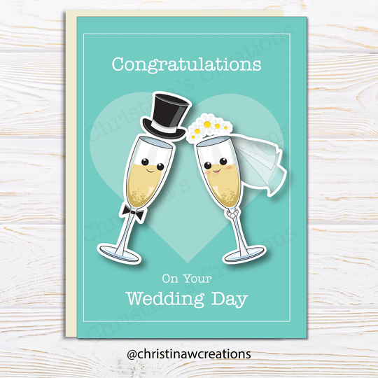 Cute Wedding Card | Funny Elopement Gift Engagement For Bride Groom Personalized