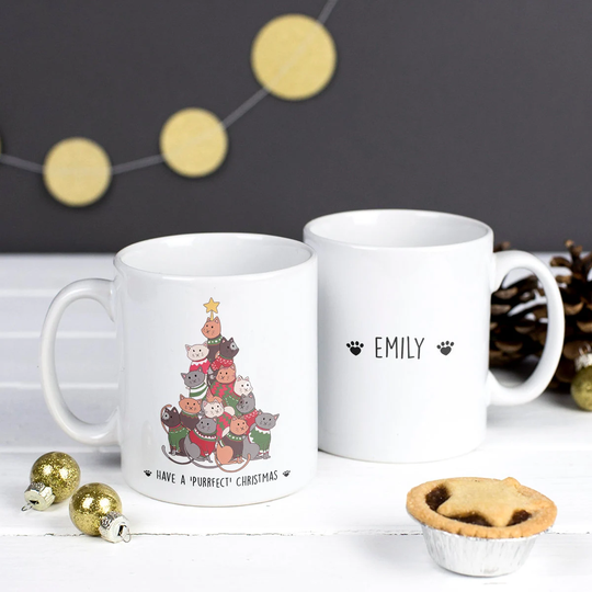 Christmas Cat Mug, Gift For Lovers