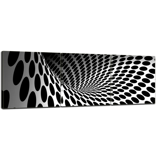 Waves and Circles 3-Piece Graphic Art on Canvas Set
