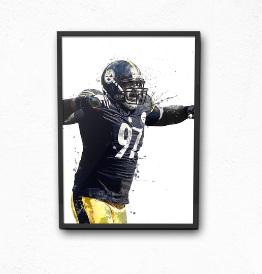 Cameron Heyward Pittsburgh Steelers Poster, Wall Art, Sports Fan Art, Print, Kids Decor Digital Posters