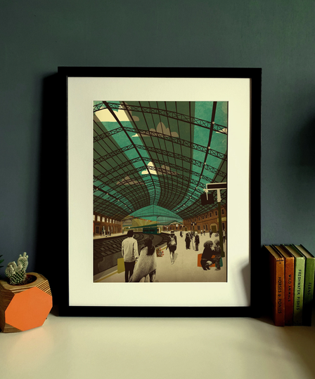 Bristol Temple Meads Train Station Illustration Poster A3