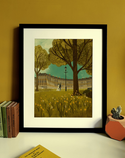 Bath Royal Crescent Illustration Print A3