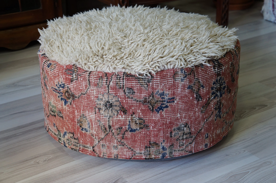 Ottoman Decorative Round Floor Cushion Pouf Bohemian Modern Vintage Foot Stool Chair Table