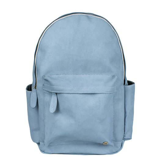 Personalized Blue Suede Backpack With 15