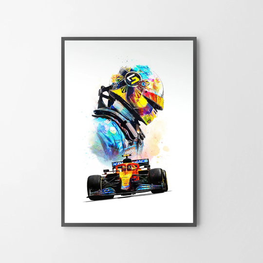 Lando Norris Mclaren Formula 1 Poster Print | Illustration | Unframed