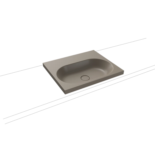 Centro Warm Grey Steel Enamel Rectangular Inset Bathroom Sink