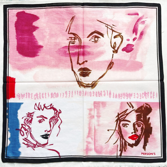 Vintage Person's Graphic/Art Handkerchief