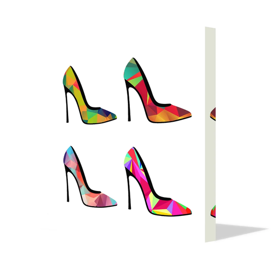 Polygonal Shoes by Andrew Lee - Wrapped Canvas Graphic Art Print