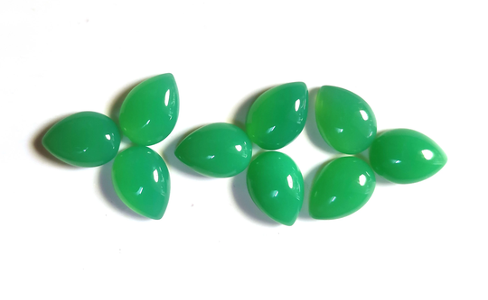 Chrysoprase Chalcedony, Pear Shape 5x3 Mm To 20x30 Calibrated Flat Back, Wholesale Stone, Jewelry Setting Cabochon