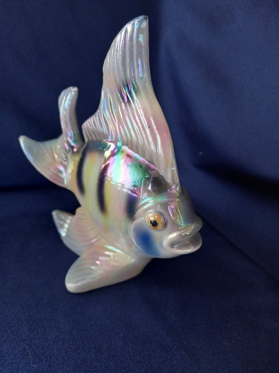 Angel Fish, Jema Holland, Ceramic Fish Figurine, Tropical Retro Decor, Kitsch Bathroom Decor