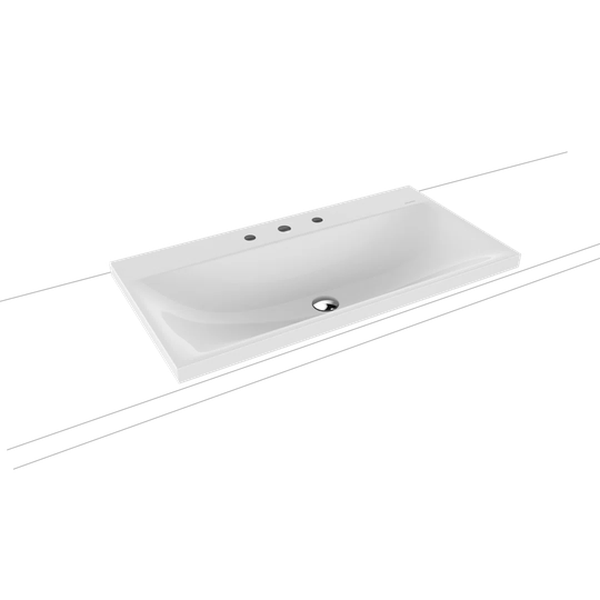 Silenio White Steel Enamel Rectangular Bathroom Sink