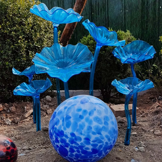 Art Glass Leaf Sculpture For Outdoor Botanical Garden Yard Lawn Decor