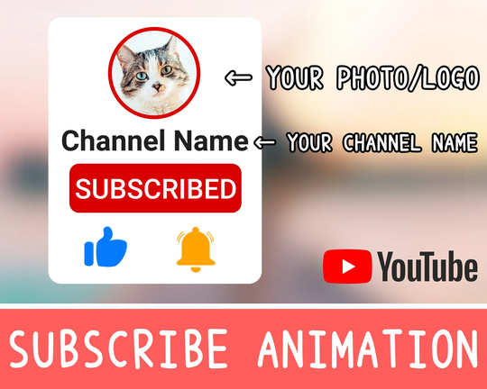 Custom Youtube Subscribe Animation Overlay | Personalized Button