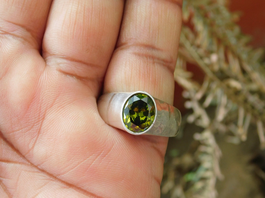 Men's Peridot Ring 925 Sterling Silver Ring Men's Ringperidot Gemstone Ringboho Ringhandmade Ringstatement Ringstone Ringsignet Ring