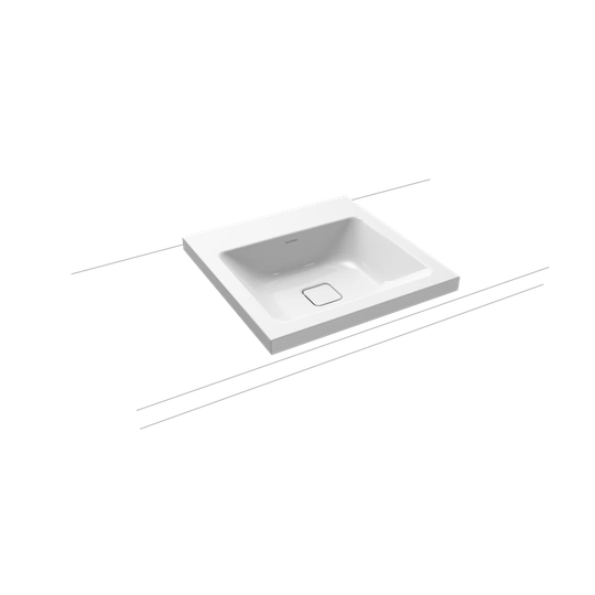 White Metal Square Inset Basin Bathroom Sink