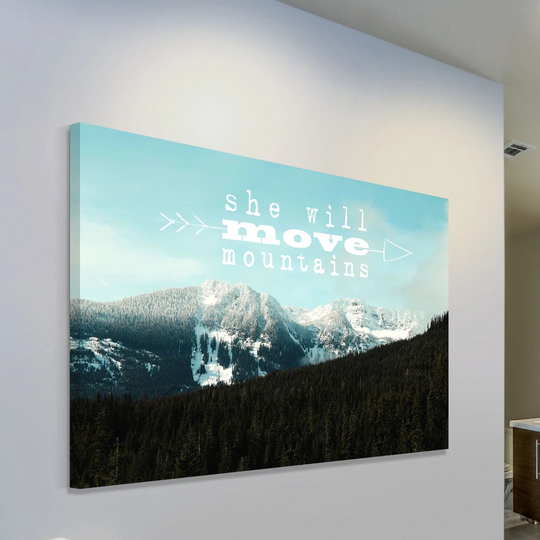 She Will Move Mountains by Sylvia Cook - Wrapped Canvas Graphic Art Print