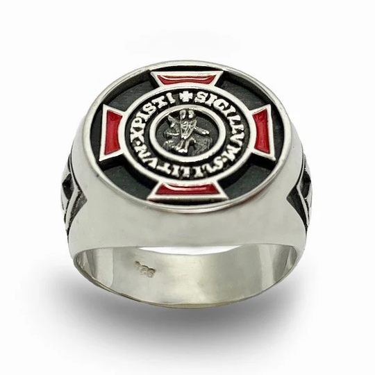 Knights Templar Ring Sterling Silver 925 Masonic/Tempelritter Freimaurer Ring Handmade All Sizes