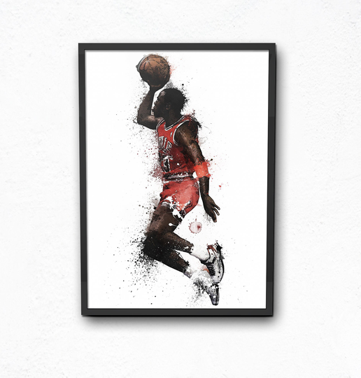 Michael Jordan Poster, Wall Art, Sports Fan Art, Print, Kids Decor Digital Posters