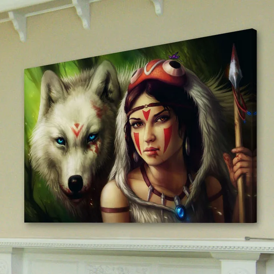 Princess Mononoke by Jonas Jödicke - Wrapped Canvas Graphic Art Print