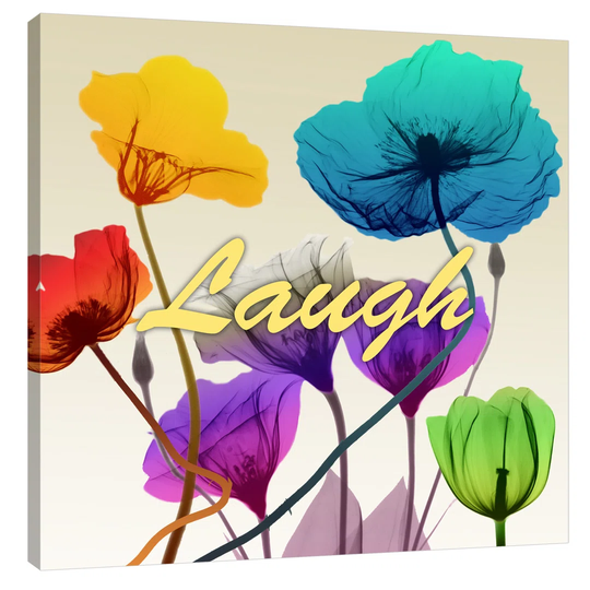 Floral Calm Pop Laugh - Wrapped Canvas Graphic Art Print on Canvas