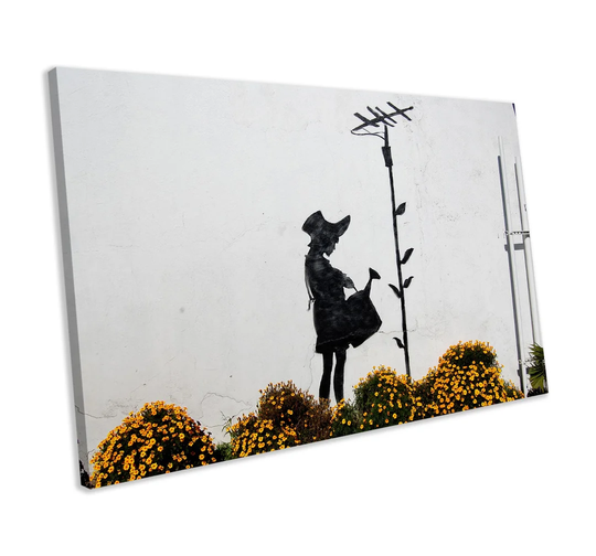 'Aerial Flower Girl' by Bansky - Wrapped Canvas Graphic Art Print