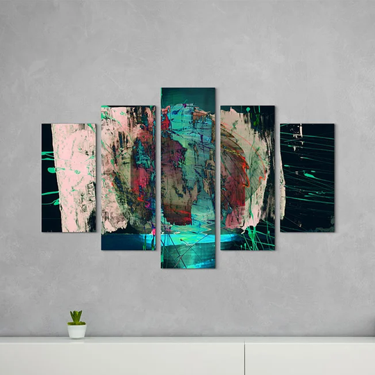 Enigma Sculpture 1355 Abstract 5 Piece Graphic Art Print Set on Canvas