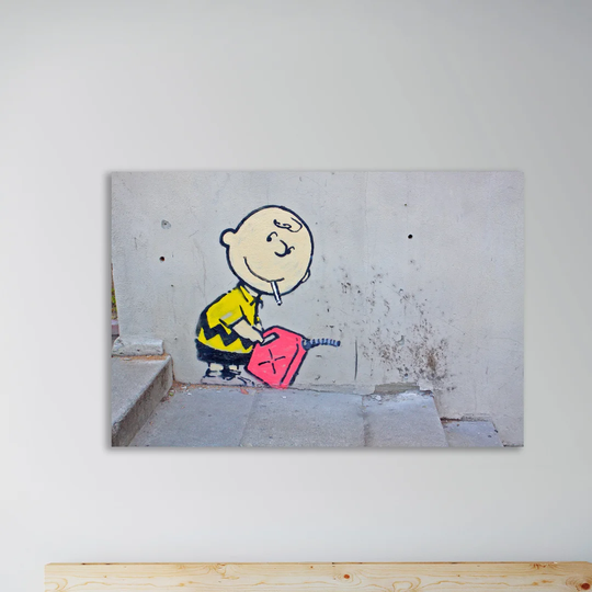 Charlie Brown Arsonist by Banksy - Wrapped Canvas Graphic Art Print