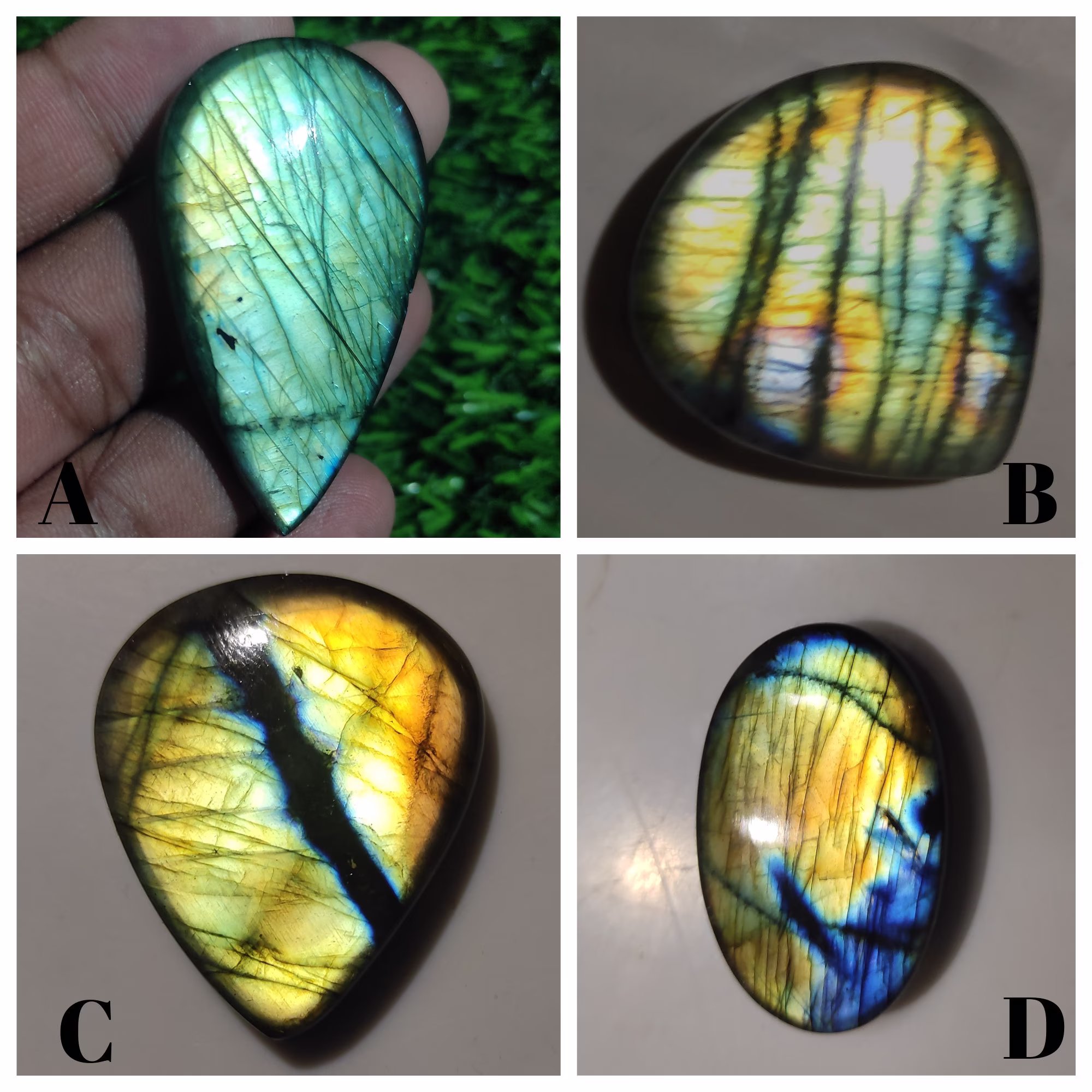 Multi Fire Labradorite, Rainbow Labradorite Cabochon, Back Flat, Mix Shape & Size For Silver Macrame Wire Wrapped Jewelry Making