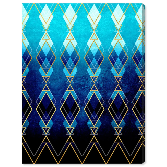 'Geometric Eyes Sapphire' - Wrapped Canvas Graphic Art Print