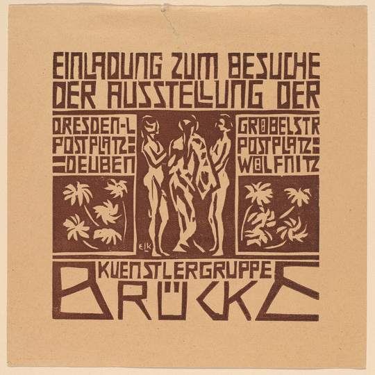 Invitation To An Exhibition Of The Artists' Group Brücke By Ernst Ludwig Kirchner - 1906