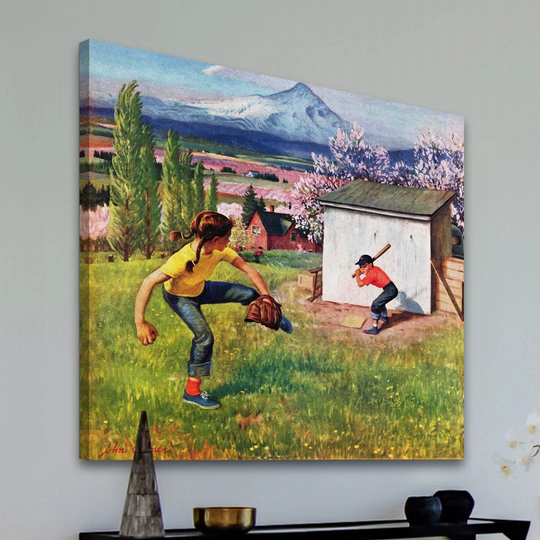 Oregon Baseball by John Clymer - Wrapped Canvas Graphic Art Print