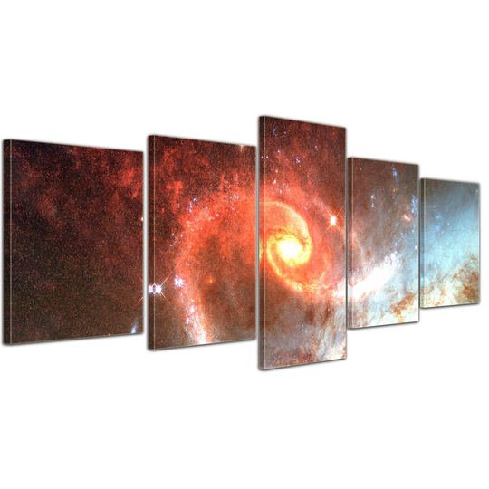 Spiral Galaxy 5-Piece Graphic Art on Canvas Set