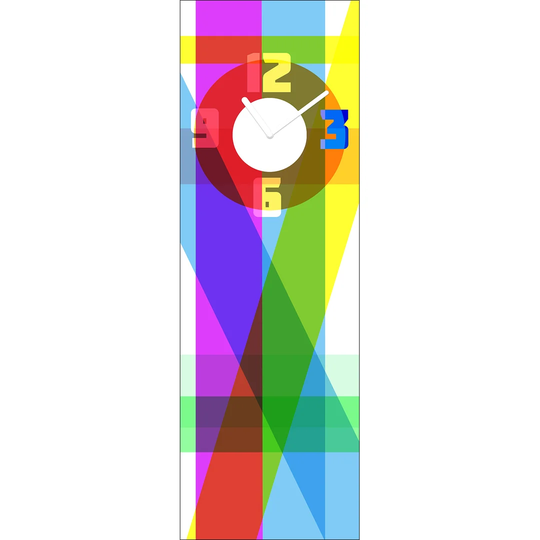 Retro Colours Graphic Art Print Clock on Glass