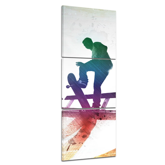 Grungy Skateboarder 3-Piece Graphic Art on Canvas Set