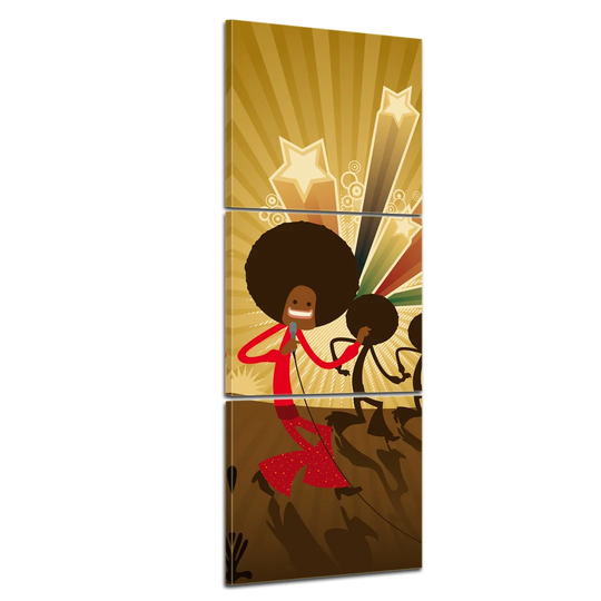 Retro Singer 3-Piece Graphic Art on Canvas Set