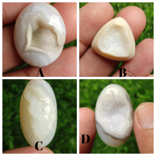 Window Agate Druzy Crystal, Cabochon, Gemstone For Pendant, Wire Wrap Ring Necklace Jewelry Making Stone Cabochon