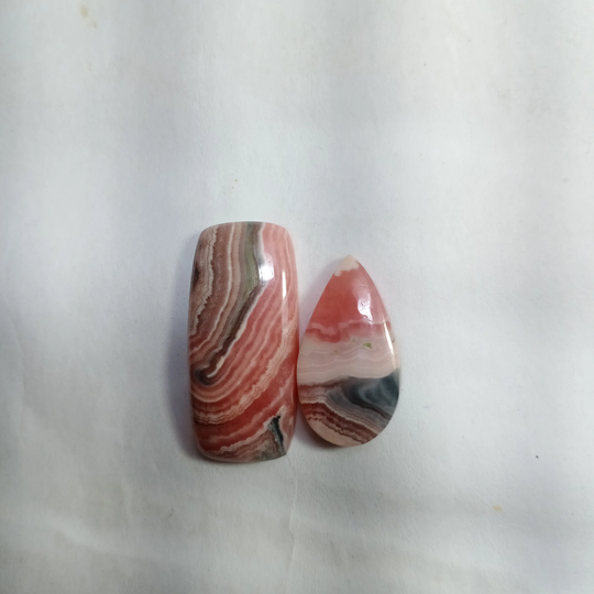 Top Quality Natural Rhodocrosite Gemstone Handmade Cabochon Jewelry Making Looose Stone 40 Ct. 2 Peace #a3092