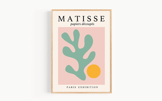 Pink Henri Matisse Exhibition Print, Shapes Poster, Modern Scandinavian Gallery Wall, Living Room, Bedroom, Minimal Decor Art