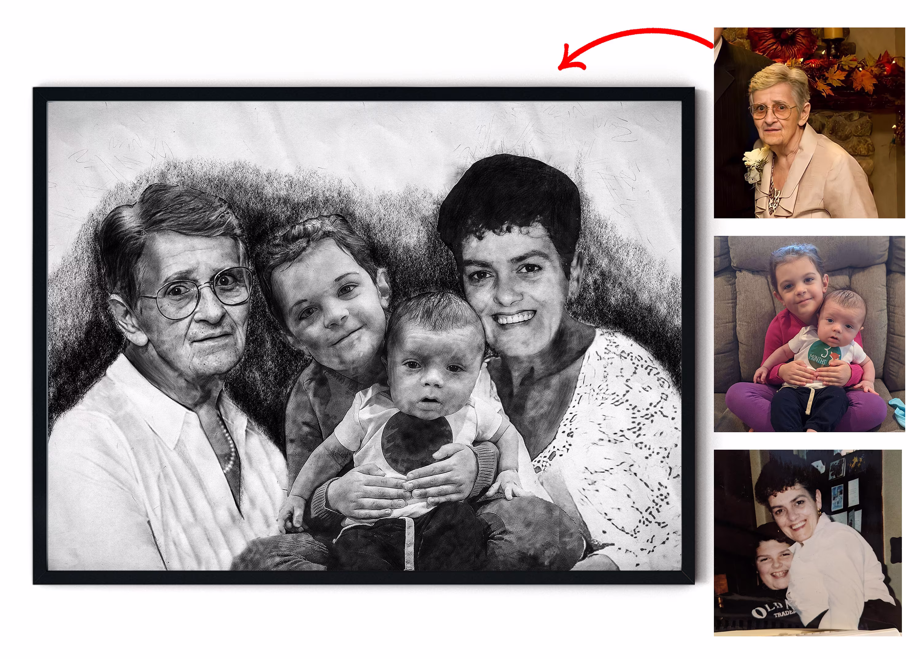 Want To Have A Portrait Photo With Deceased Loved Ones For Fathers Day 2022 | Loss Father Gift