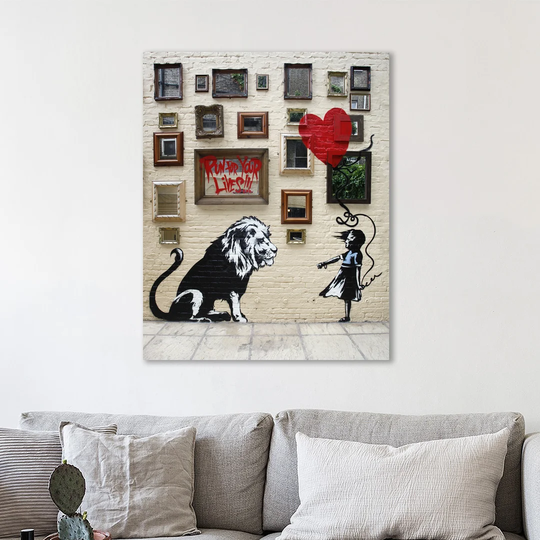 Run for Your Lives by Banksy - Wrapped Canvas Graphic Art Print