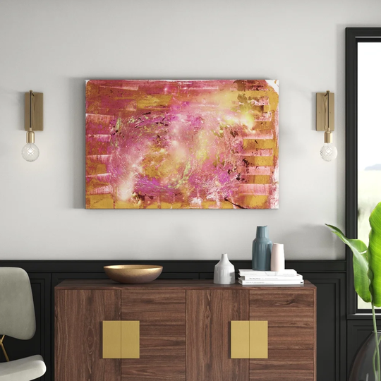 821 Abstract Graphic Art Print on Canvas
