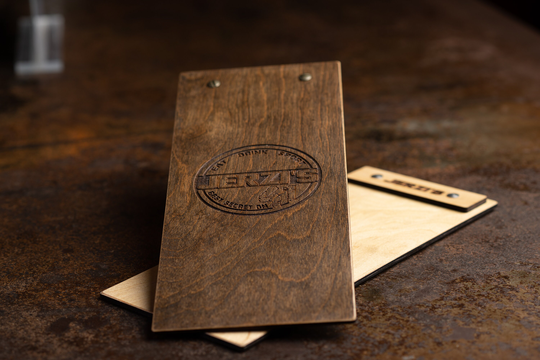 Custom Wood Menu Board, Wooden Cover, Holder. Laser Engraved Board