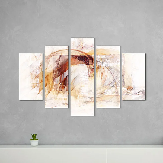 Enigma Sculpture 1356 Abstract 5 Piece Graphic Art Print Set on Canvas