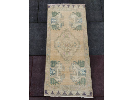 2x3 Ft Vintage Small Rug, Decor Doormats, Kitchen Decor Bathroom Handmade Turkish Rug