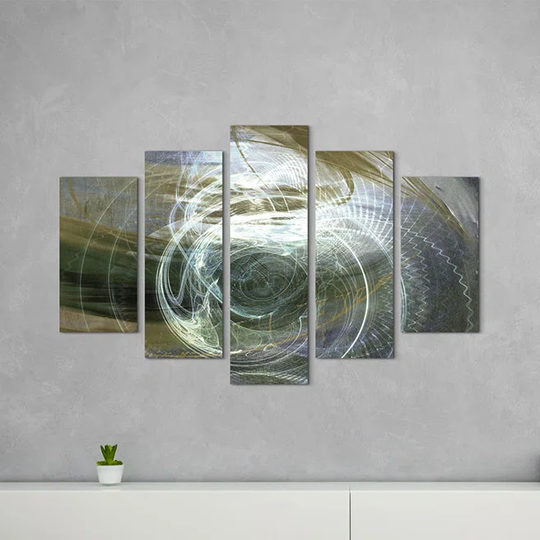 Enigma Sculpture 1349 Abstract 5 Piece Graphic Art Print Set on Canvas