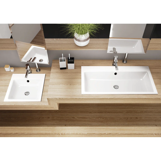 Grey Steel Enamel Rectangular Inset Bathroom Sink