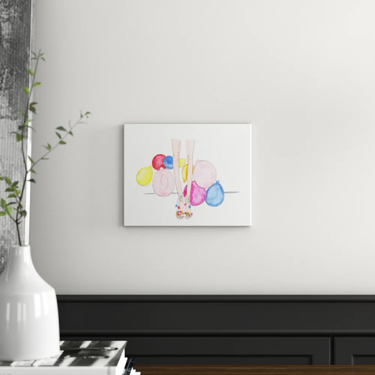 'Pom Poms & Balloons' by Alison B - Graphic Art Print on Paper