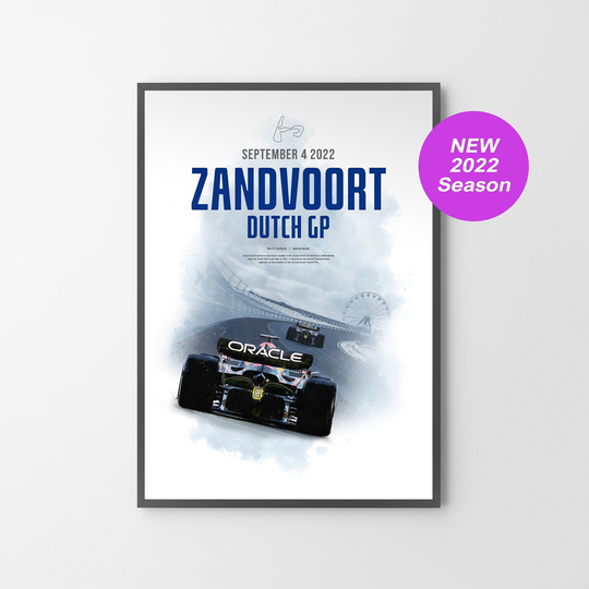 Zandvoort Circuit Dutch Gp 2022 | Red Bull Racing Rb18 Cars Poster Print Art Gift Illustration | Unframed